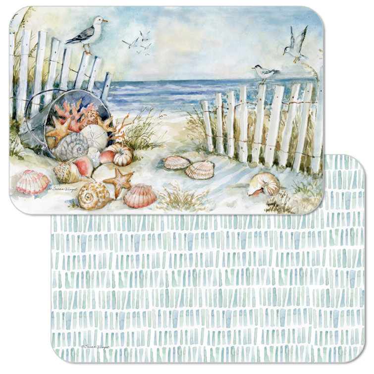 CounterArt Coastal Sanctuary Reversible Rectangular Plastic Placemats